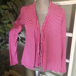 Talbots Pink and White Striped Light Weight Sweater.  Size XS